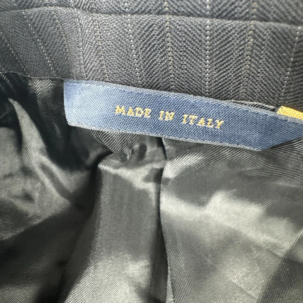 Brooks Brothers Madison Mens Striped Dark Gray Blazer 41L Office Made in Italy